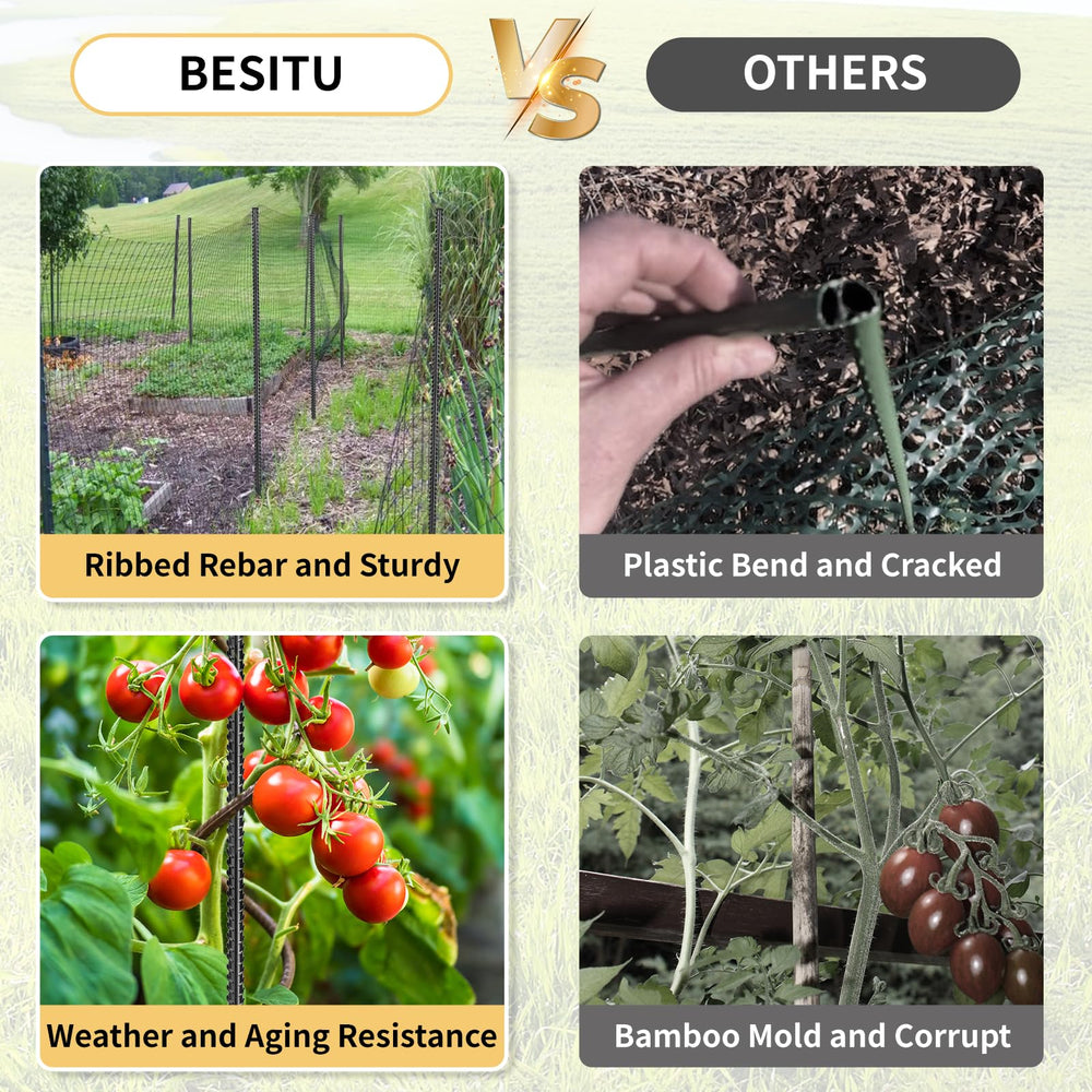 Besitu stakes driven through landscape timber holding boards firmly in place