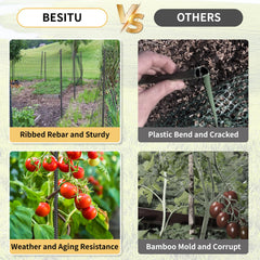 Besitu stakes driven through landscape timber holding boards firmly in place