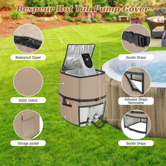bespeur waterproof zipper and adhesive straps securing cover during wind