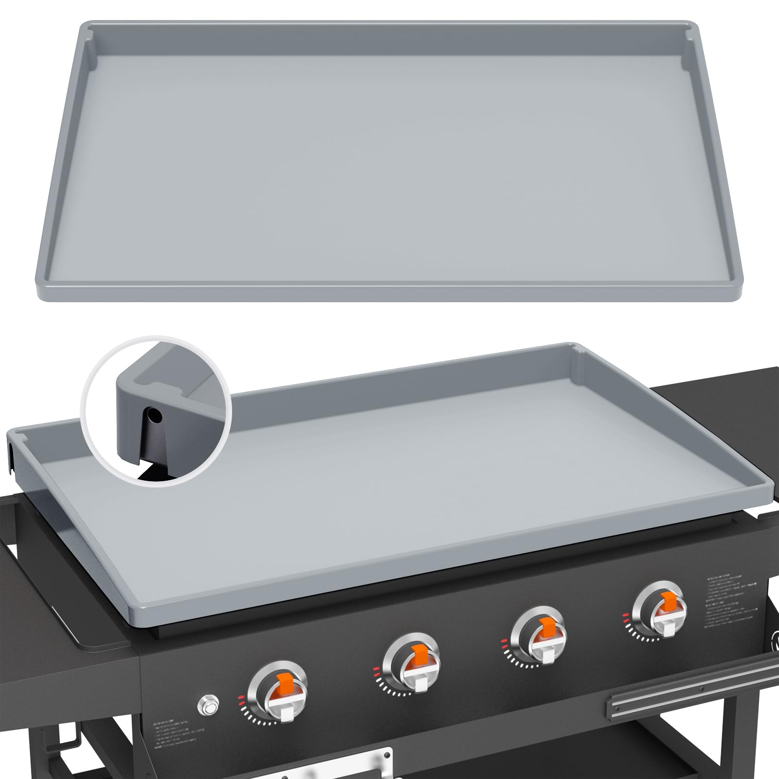 BESSIO front view 36-inch mat showing full griddle protection benefit