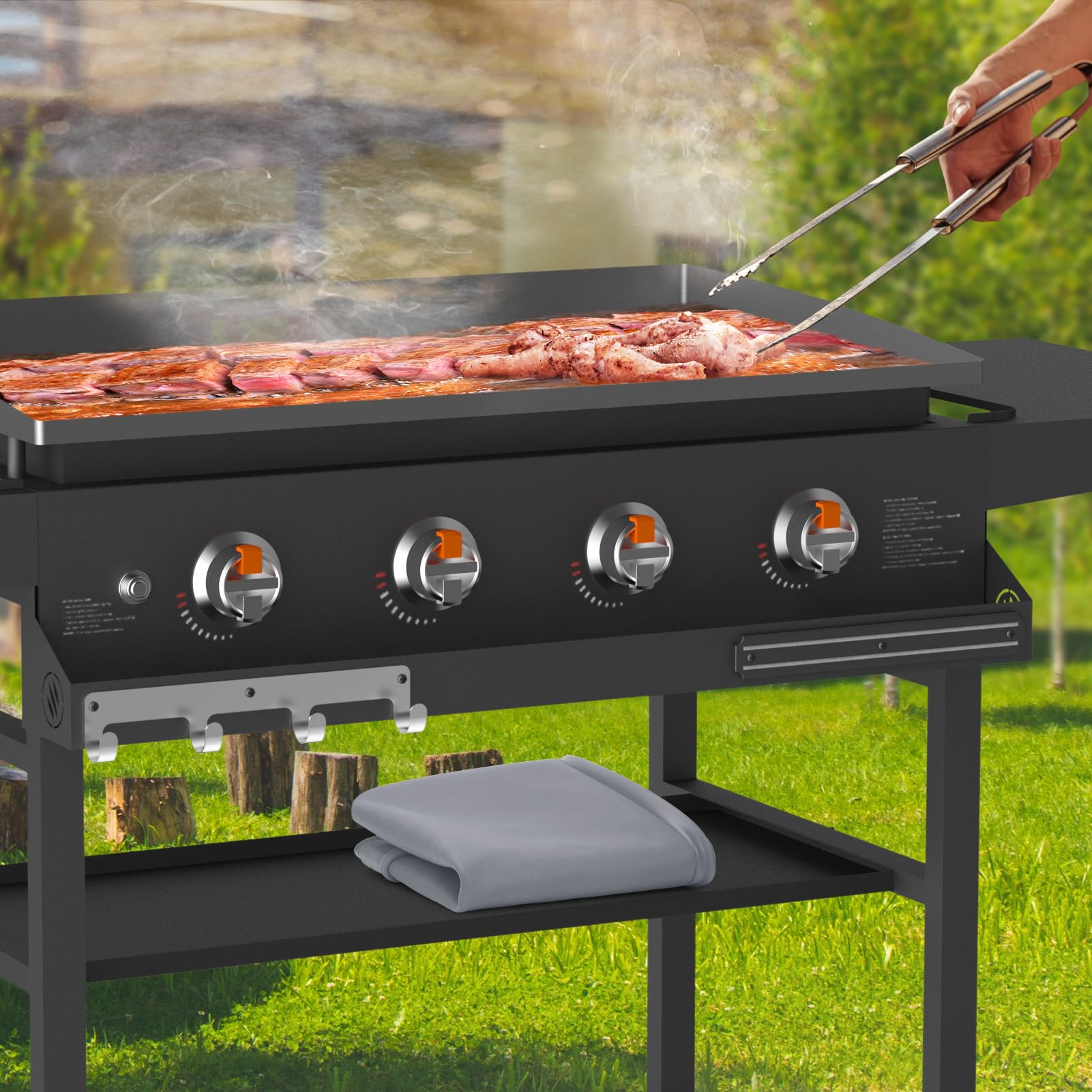 BESSIO lifestyle backyard setup showing weather protection and convenience