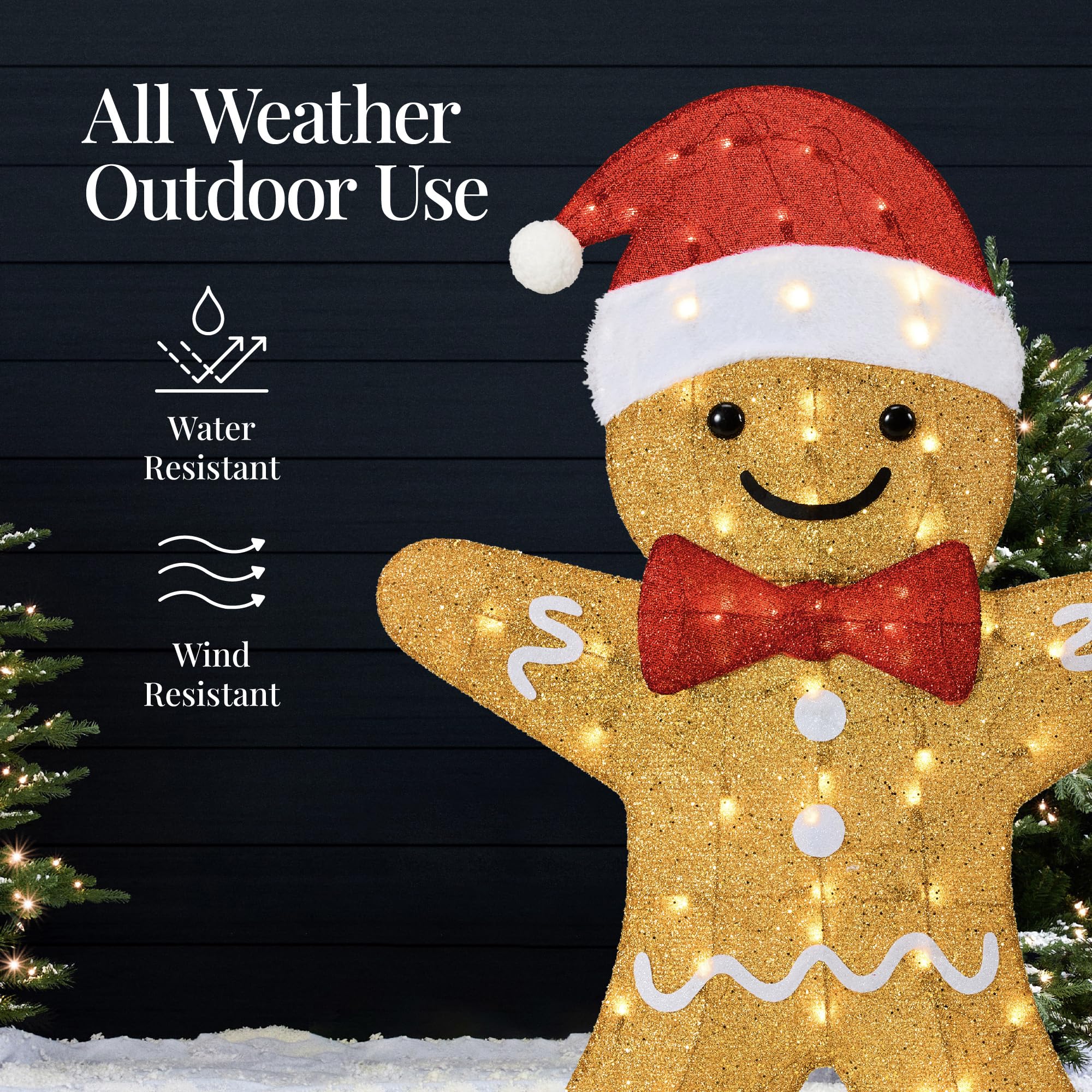 Best Choice Products gingerbread family in lawn use creates welcoming holiday curb appeal