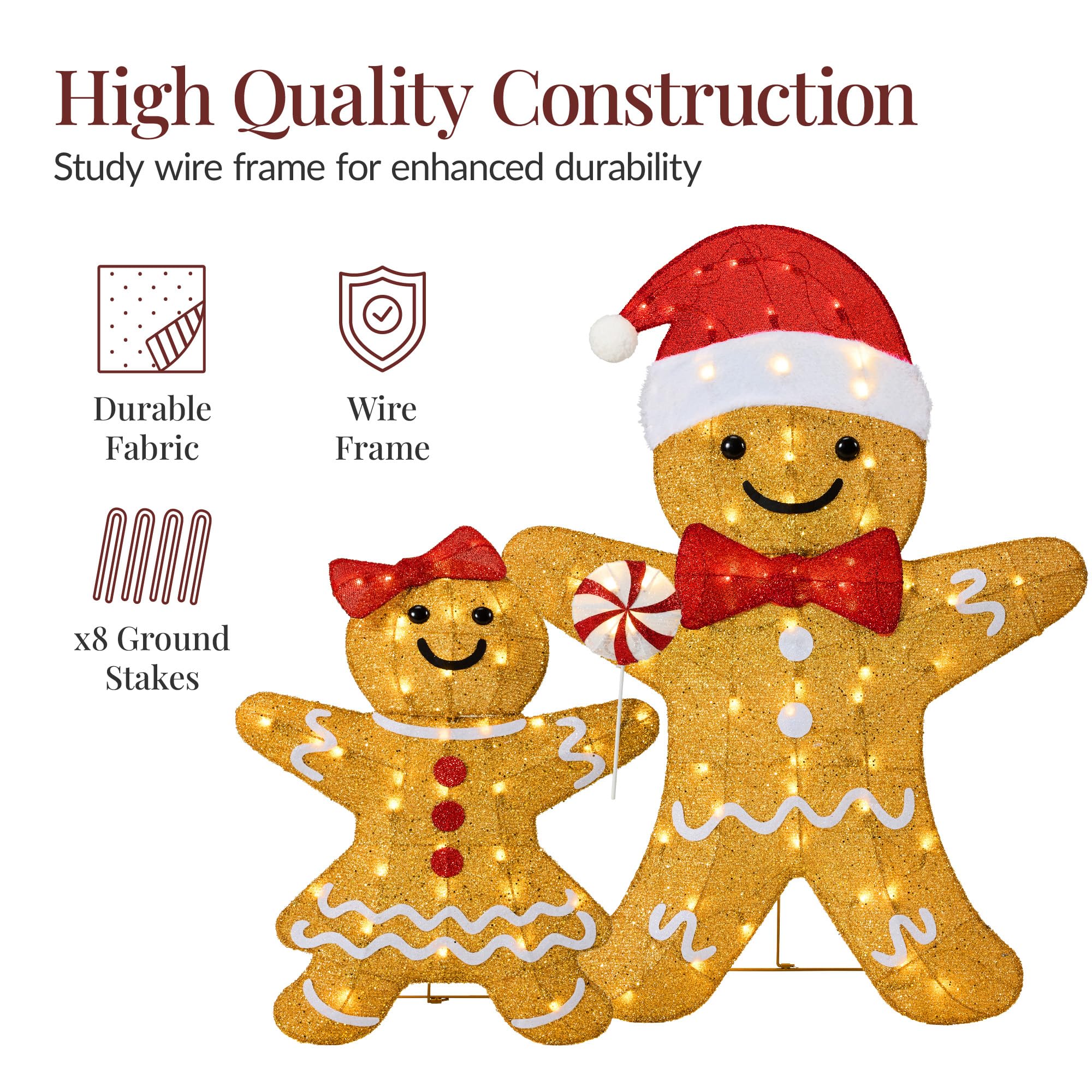 Best Choice Products nighttime display glowing lights provides festive evening illumination
