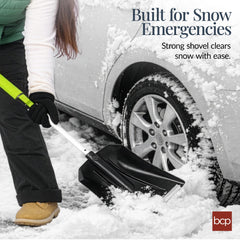 Best Choice Products brush pivoting 270° showing reach to roof edges and quick snow sweep benefit
