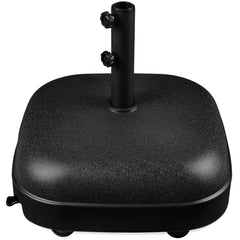 Best Choice Products front view of dome square black umbrella base showing sleek profile and stability