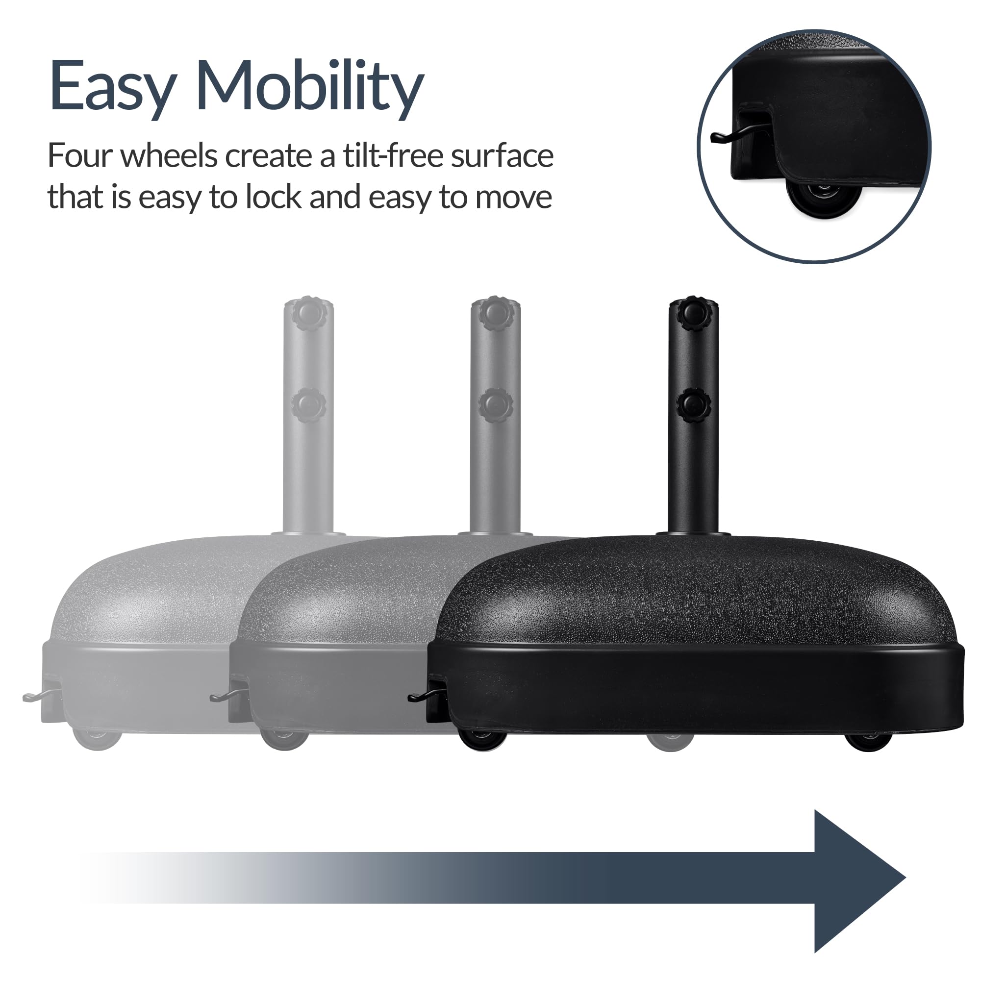 Best Choice Products wheel and lock detail for easy mobility and secure placement