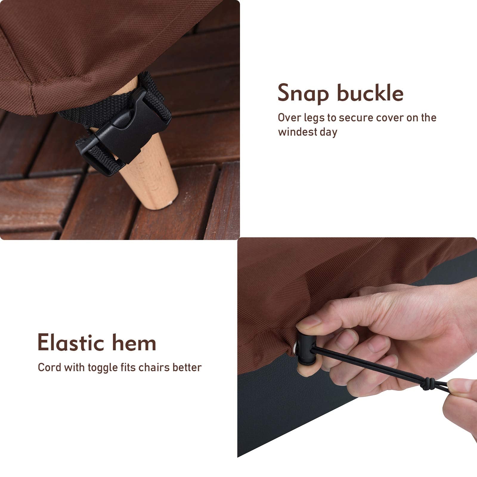 Bestalent elastic hem cord tightened around chair base, ensures secure fit