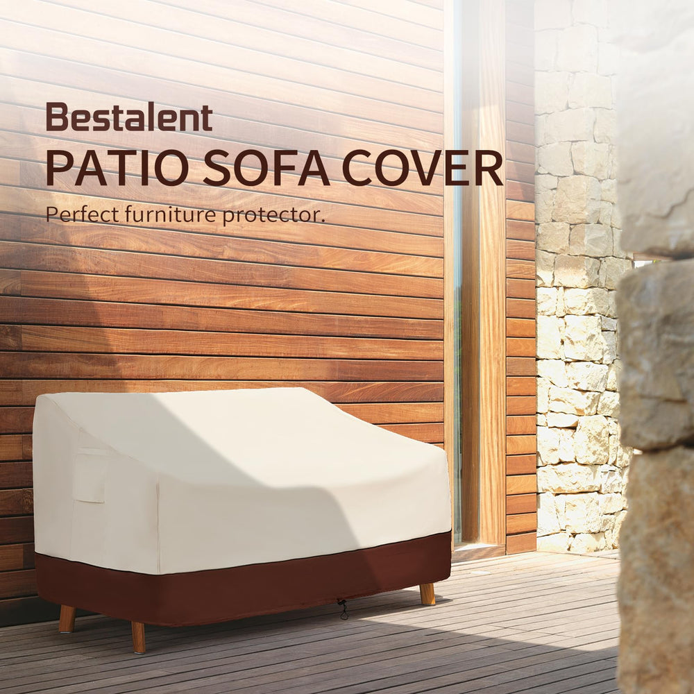Bestalent covered sofa in patio lifestyle setting protecting furniture outdoors