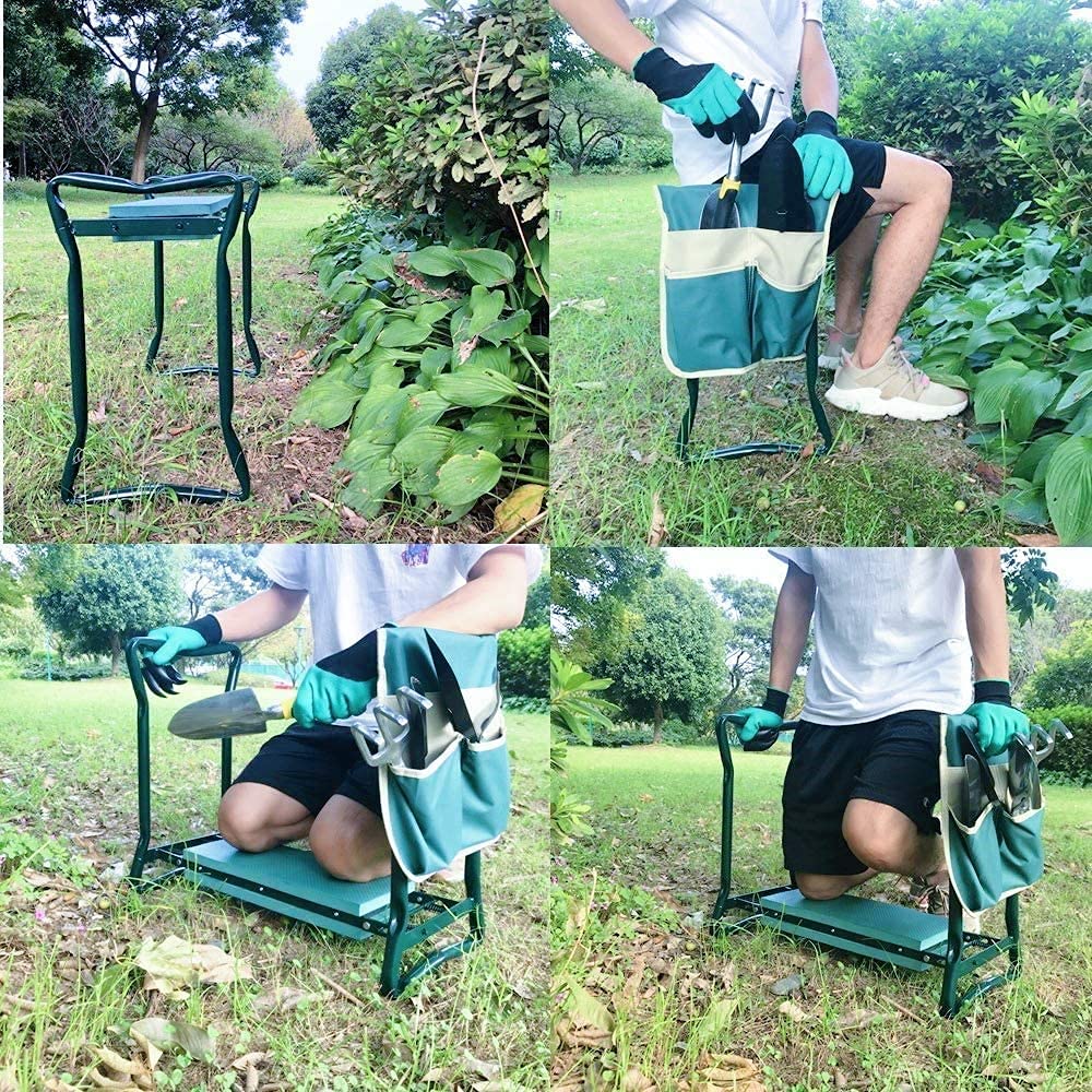 BESTHLS gardener seated on converted stool taking a comfortable break