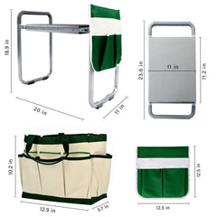 BESTHLS folded compact garden kneeler demonstrating easy storage and portability benefit