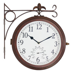 BESTIME front view antique red copper clock showing dual faces and decor benefit