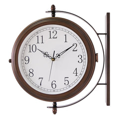 BESTIME front view antique red copper clock showing dual faces and clear time reading