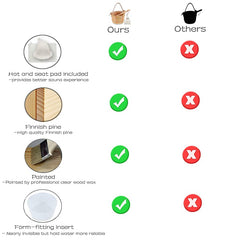 BESTNEWIE felt sauna hat and seat pad on bench providing head protection and comfort