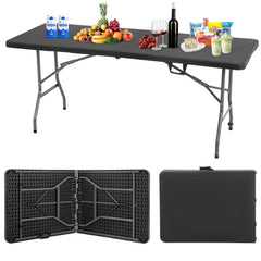 BestOffice 6FT folding table front view showing stability and clean finish