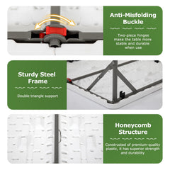 BestOffice leg and hinge detail showing powder-coated steel for durable stability