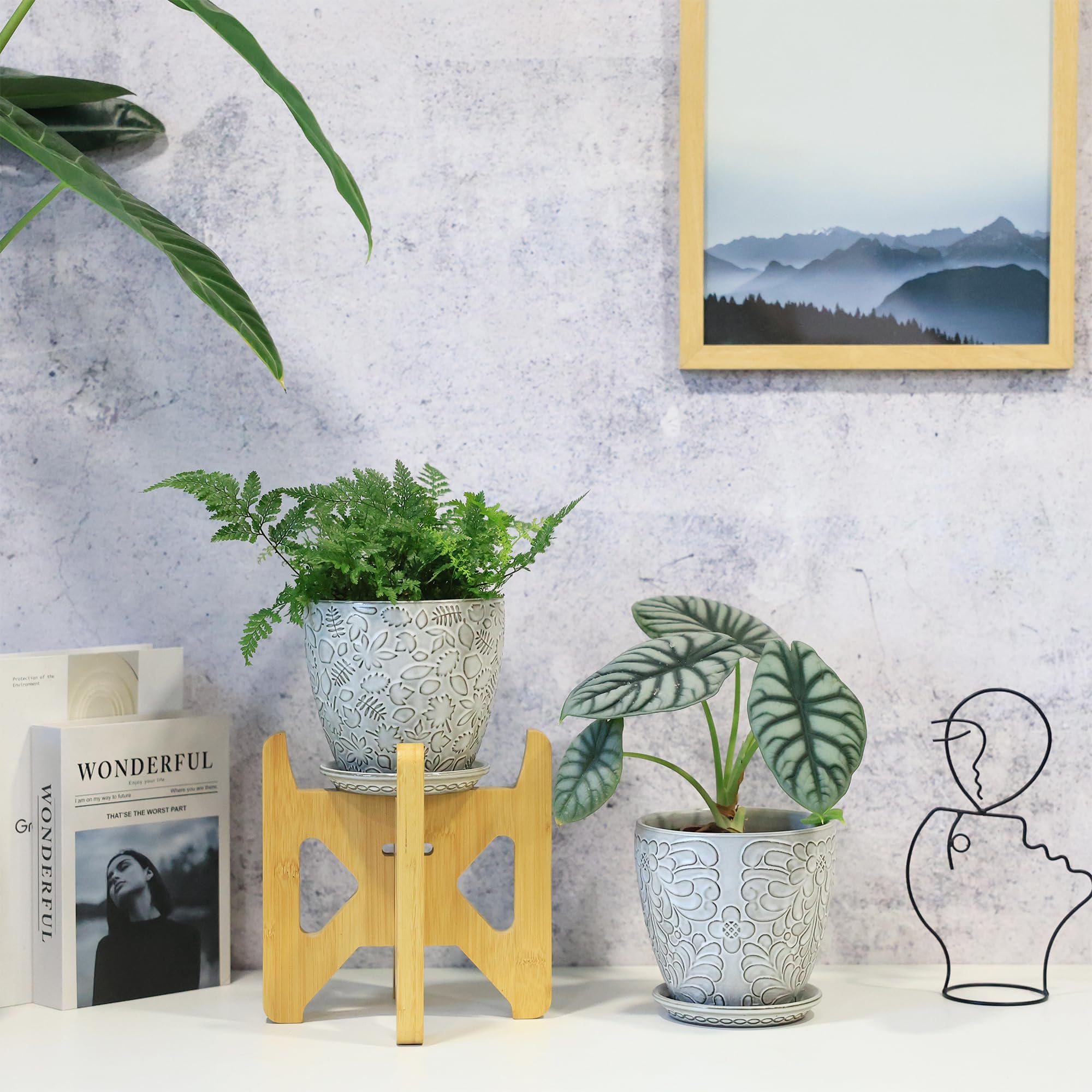 Bestseler planters on a windowsill with sunlight showing styling and brightening effect