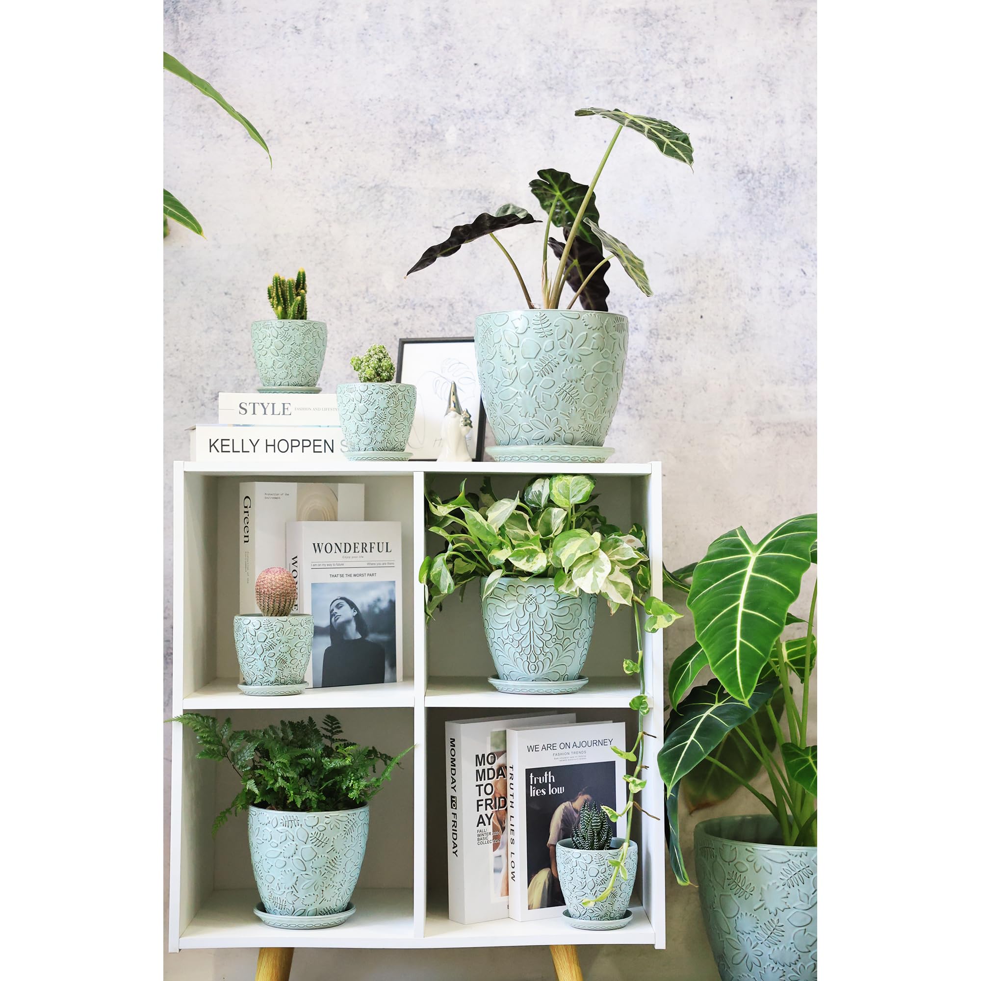 Bestseler embossed botanical motif detail adding texture benefit: decorative accent