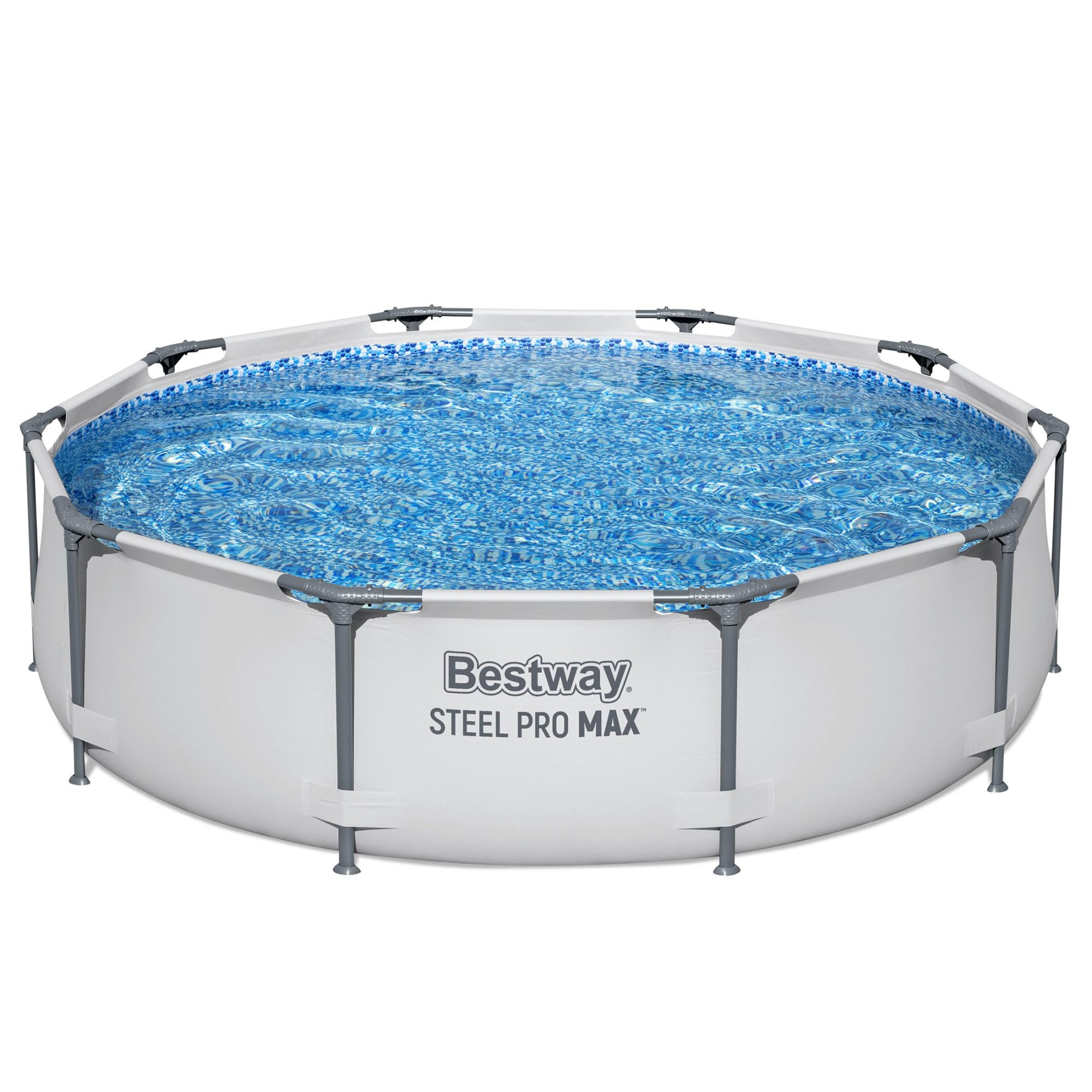 Bestway disassembled pool components stored neatly for off-season protection