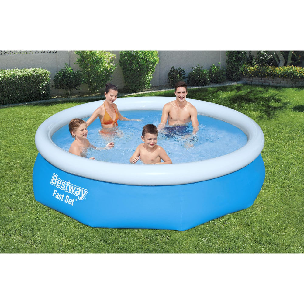 Bestway family enjoying the pool demonstrating fun and relaxation