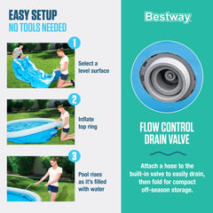 Bestway 330 GPH filter pump attached showing cleaner water circulation