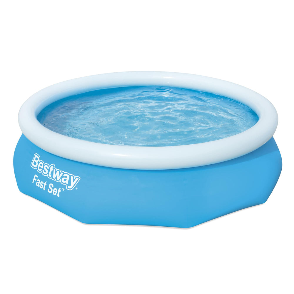 Bestway pool folded for storage illustrating compact off-season convenience