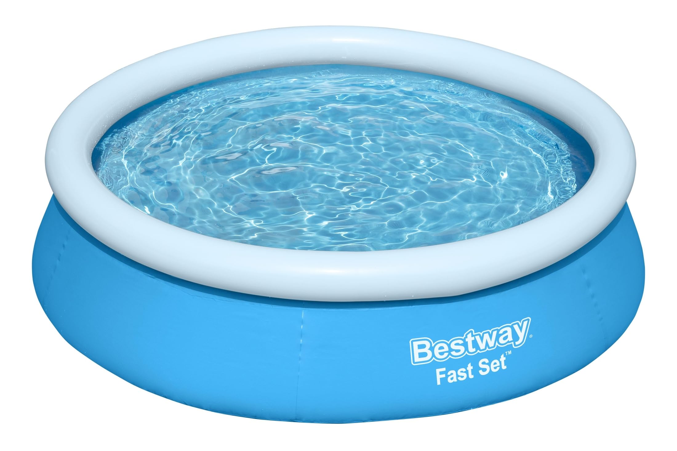 Bestway front view of the Fast Set pool showing compact backyard benefit