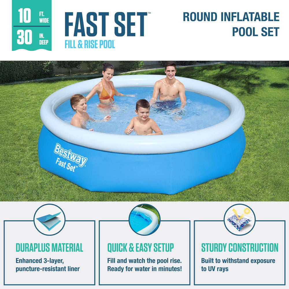 Bestway top ring close-up highlighting quick inflate-and-fill setup