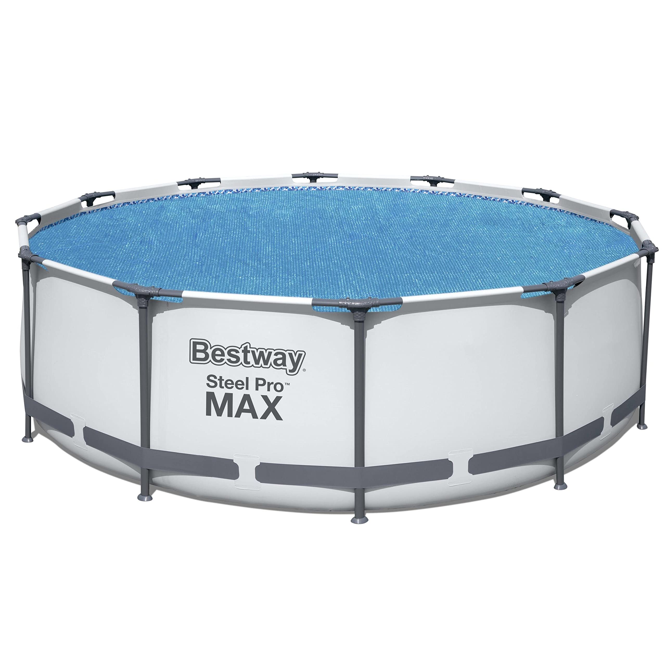 Bestway Flowclear front view showing full 12ft cover protecting pool