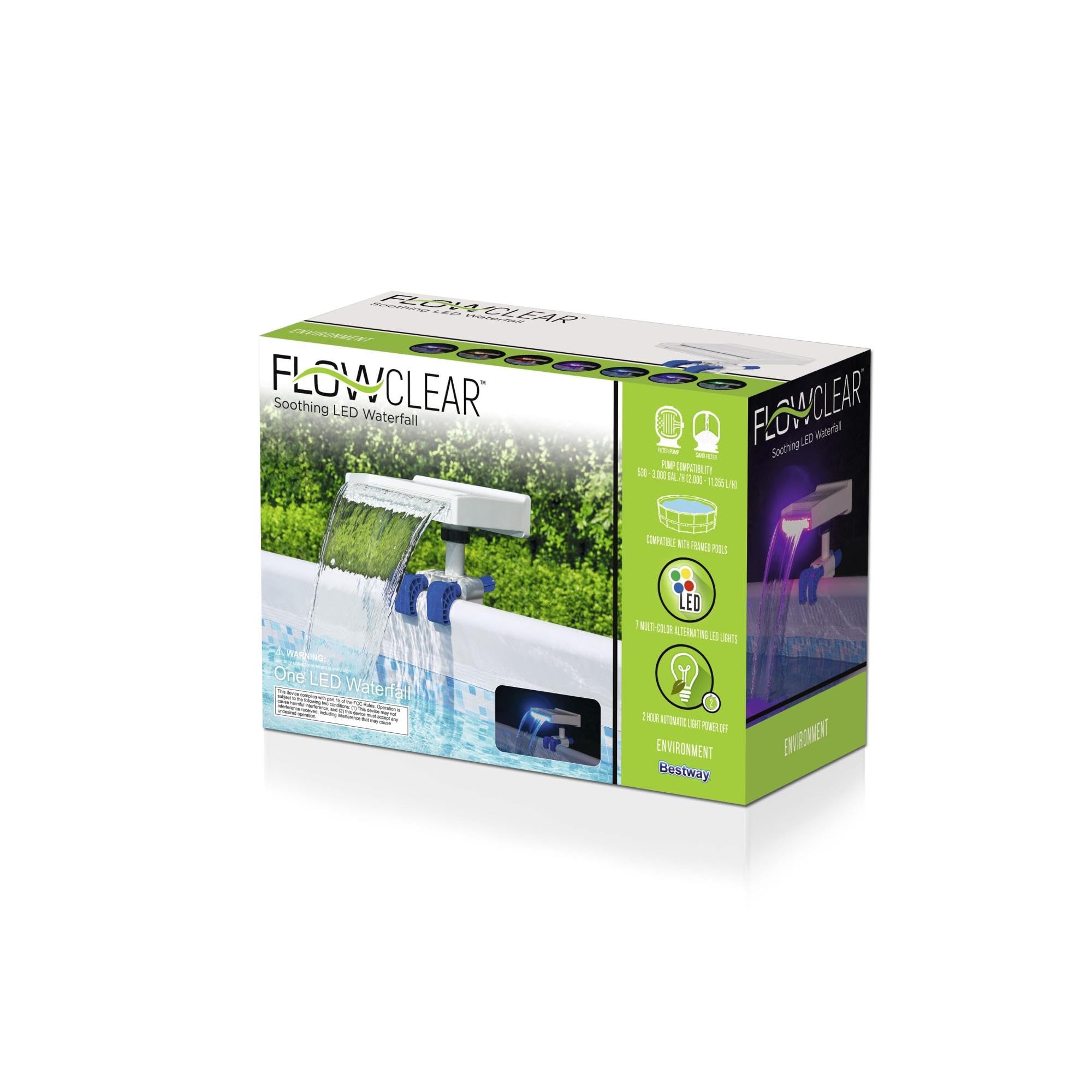 Bestway flowclear battery compartment open view highlighting easy battery access