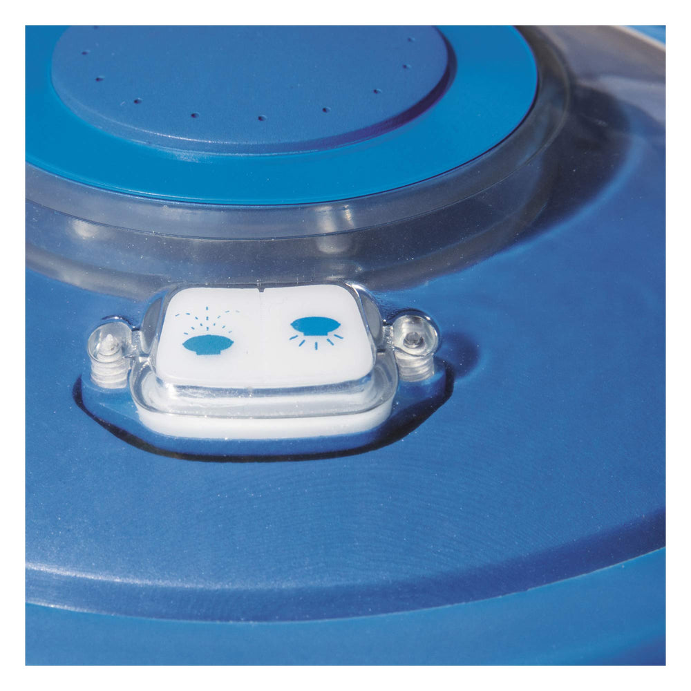 Bestway Flowclear in-pool evening scene showing ambiance and party-ready lighting