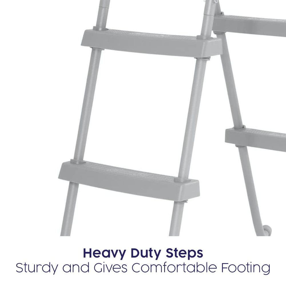 Bestway ladder parts laid out showing included contents benefit quick assembly
