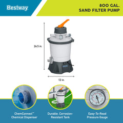 Bestway top multiport valve detail highlighting easy backwash control and convenience