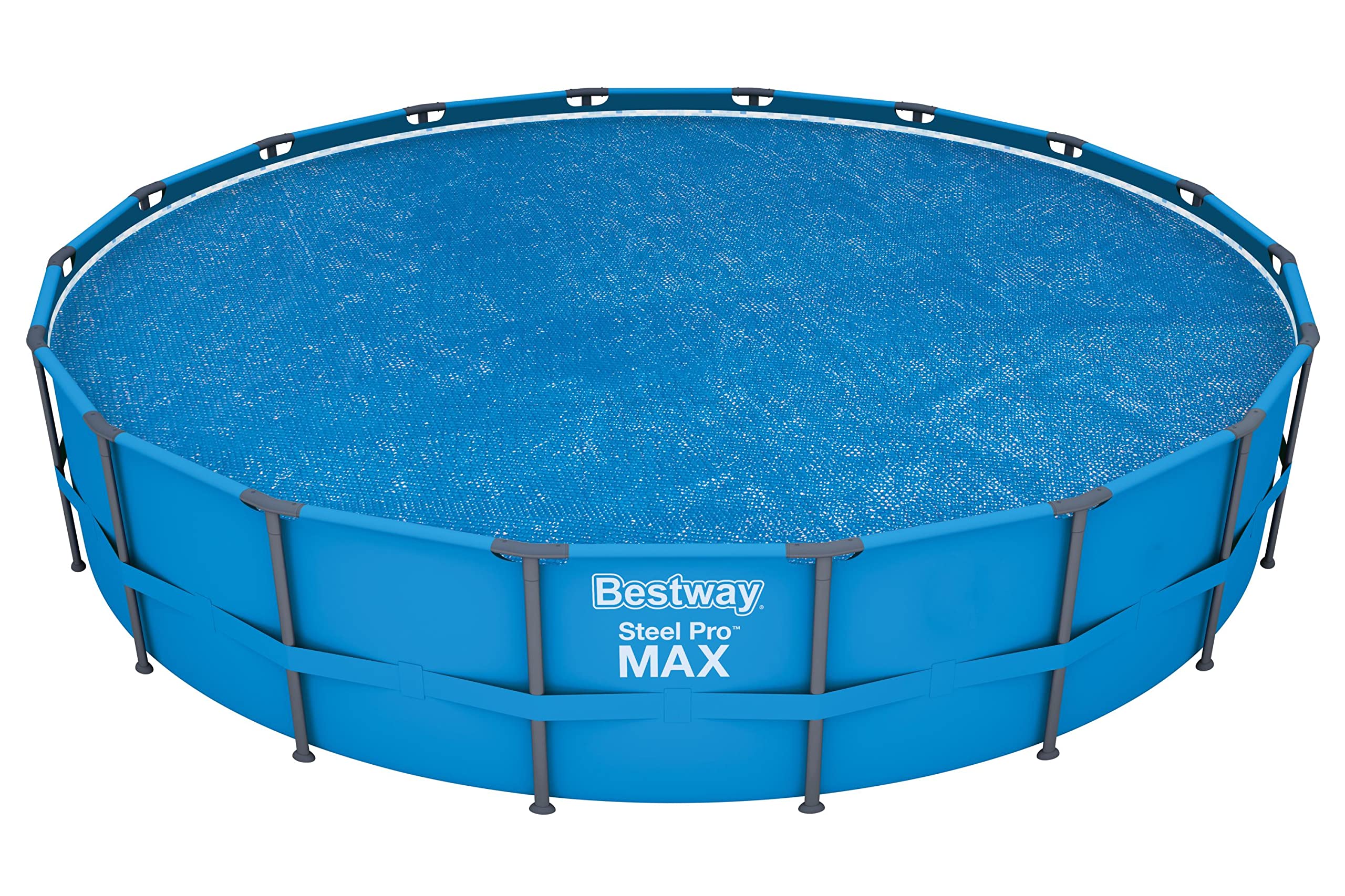Bestway front view of 18ft cover showing full coverage and warmth retention