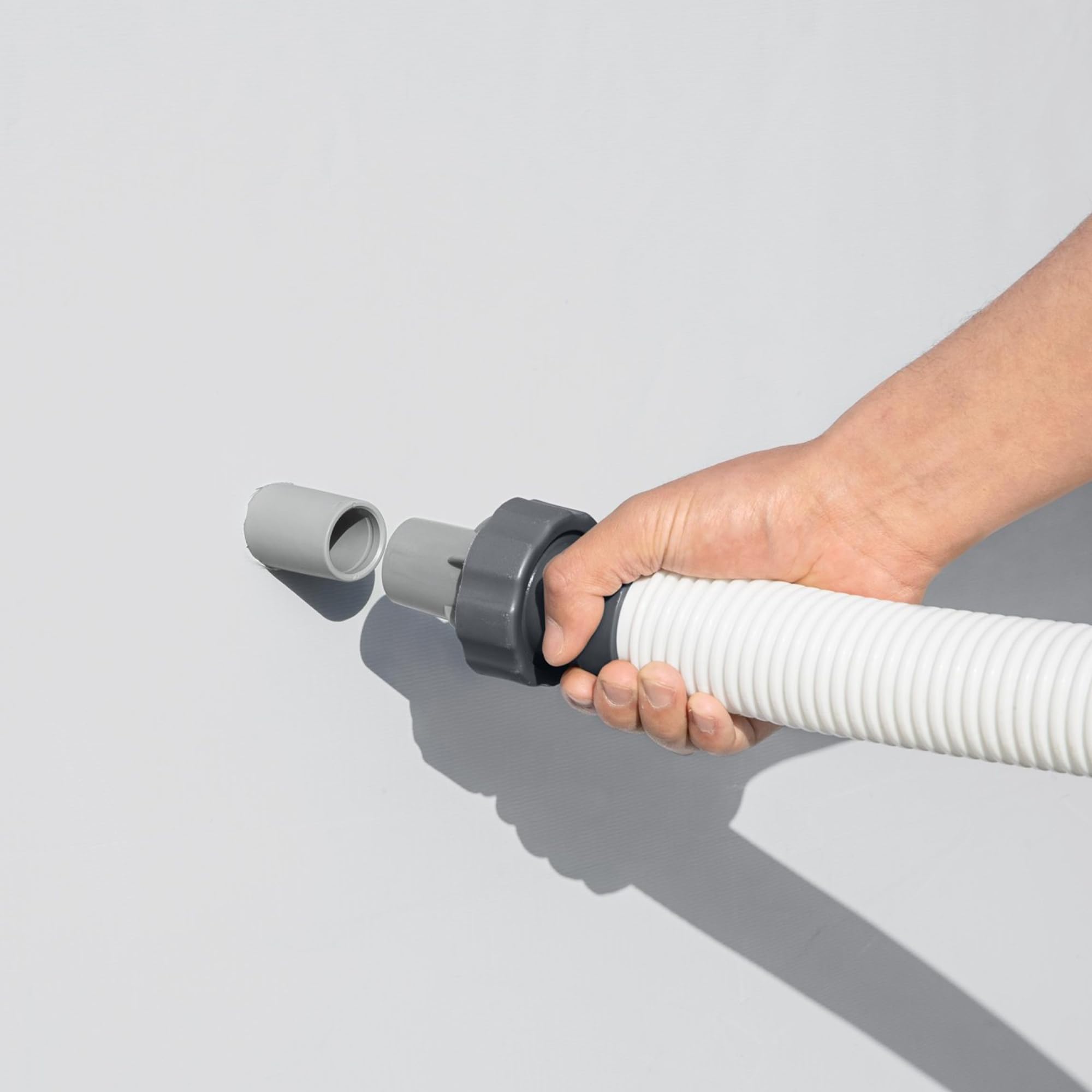 Bestway pump connected to above-ground pool demonstrating ready-to-use performance