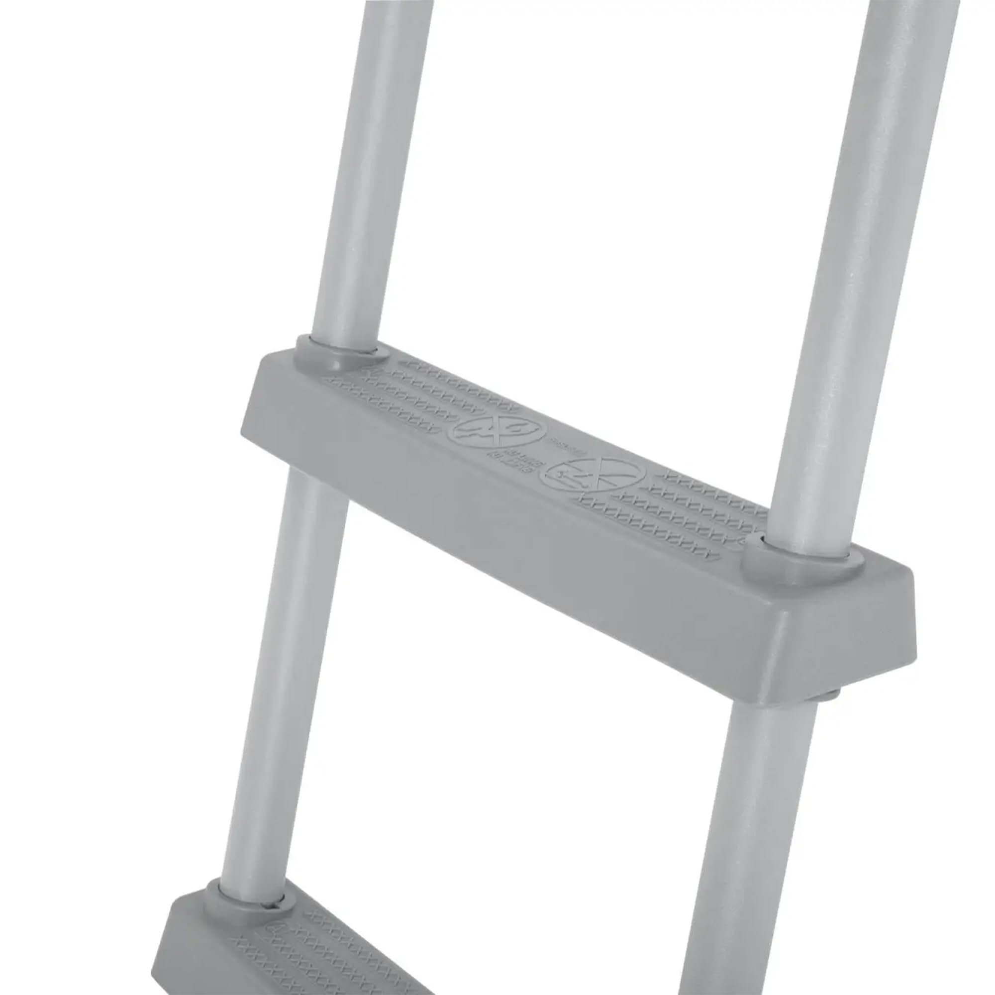 Bestway ladder next to chair for size comparison showing correct fit