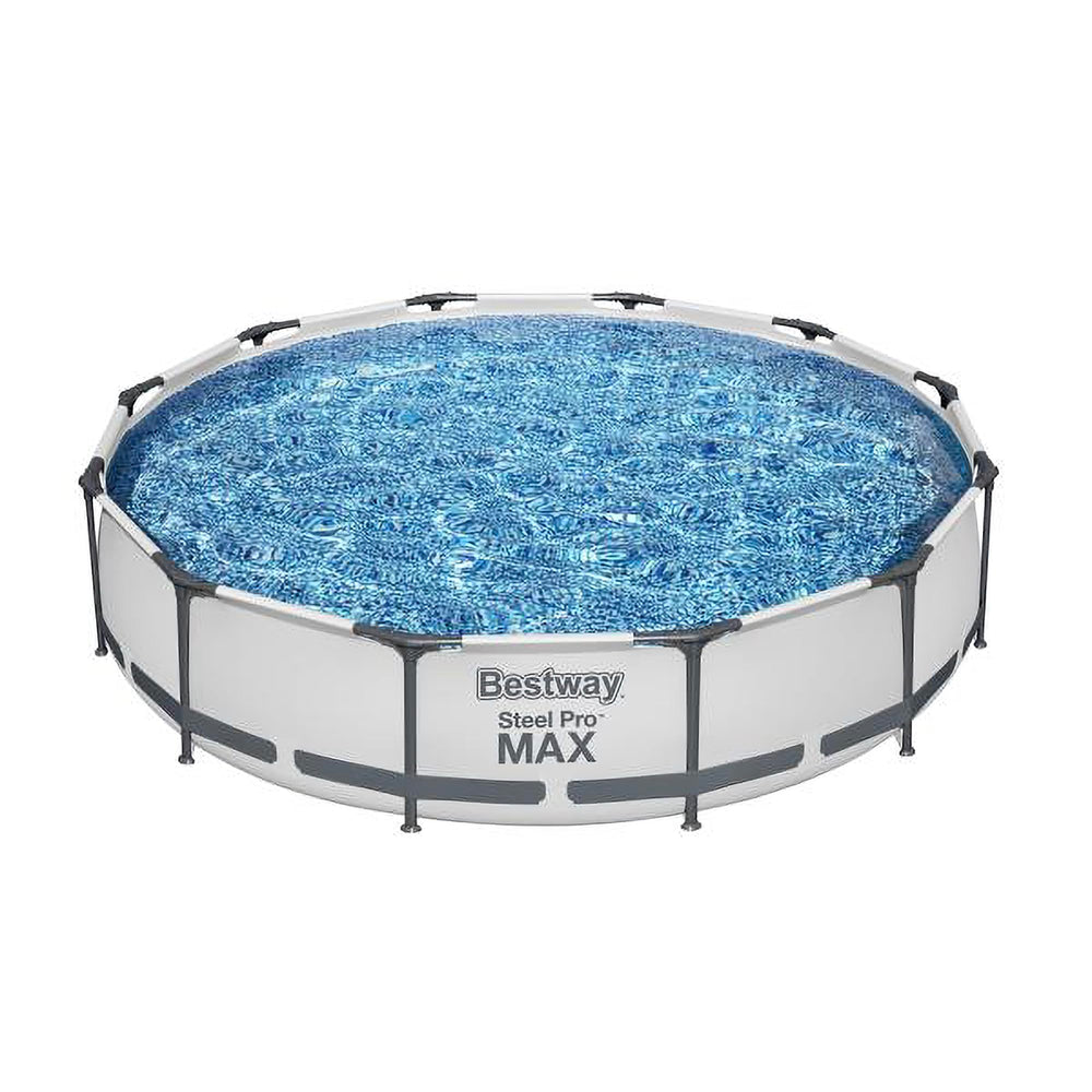 Bestway pool placed in yard showing size and space planning benefit