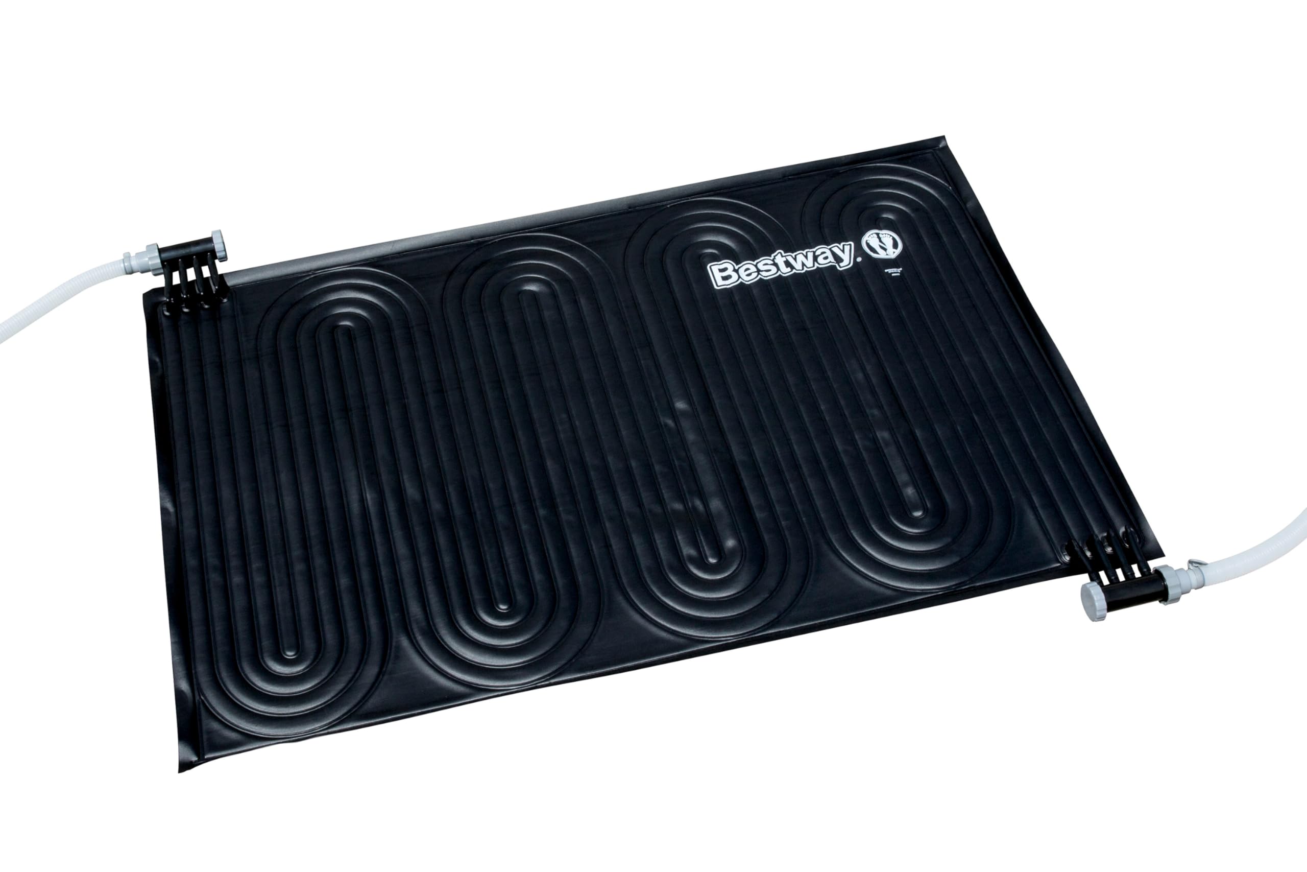 Bestway pad connected to pool pump illustrating easy inline installation