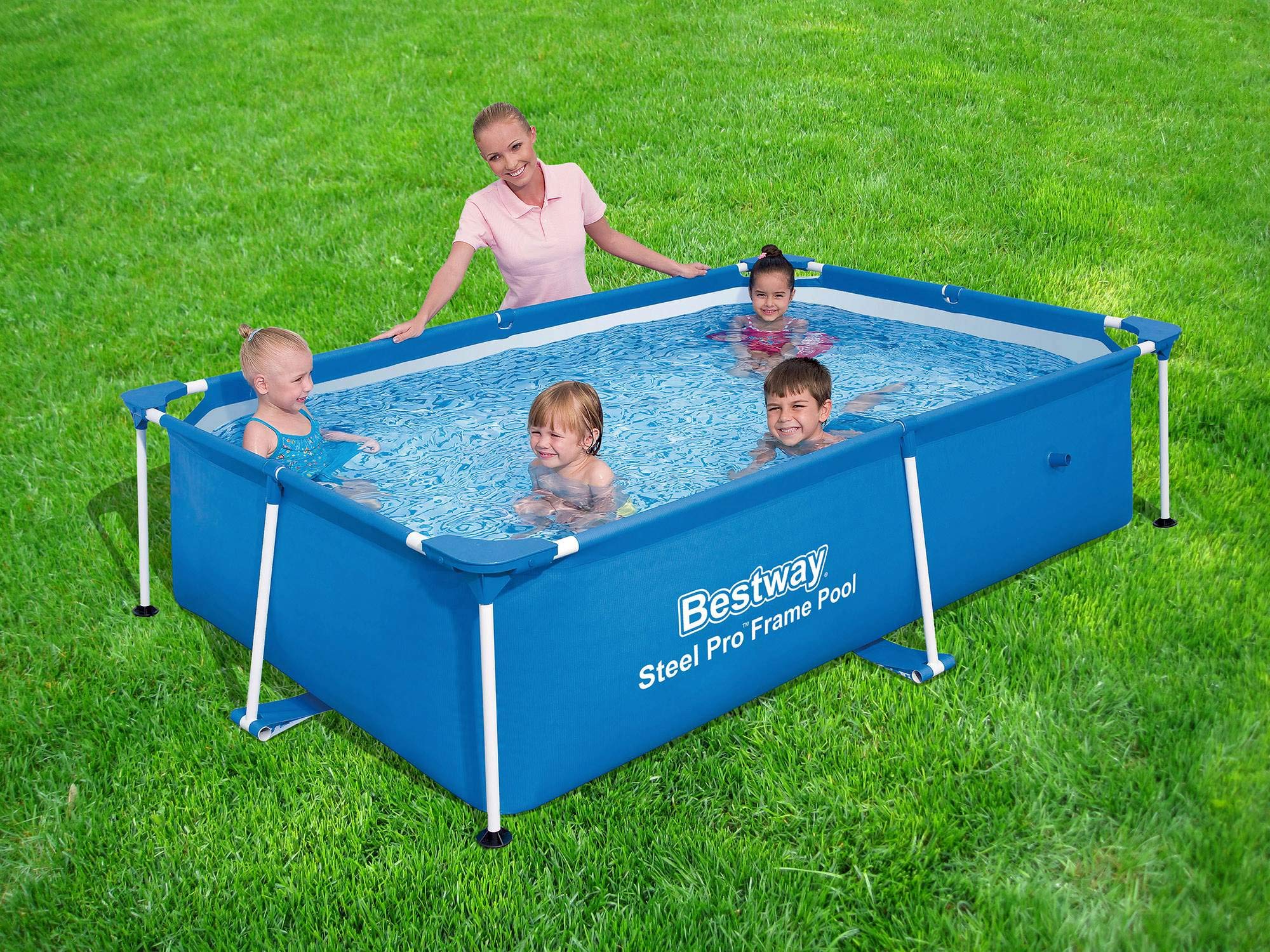 Bestway frame close-up with rust-resistant steel showing stability
