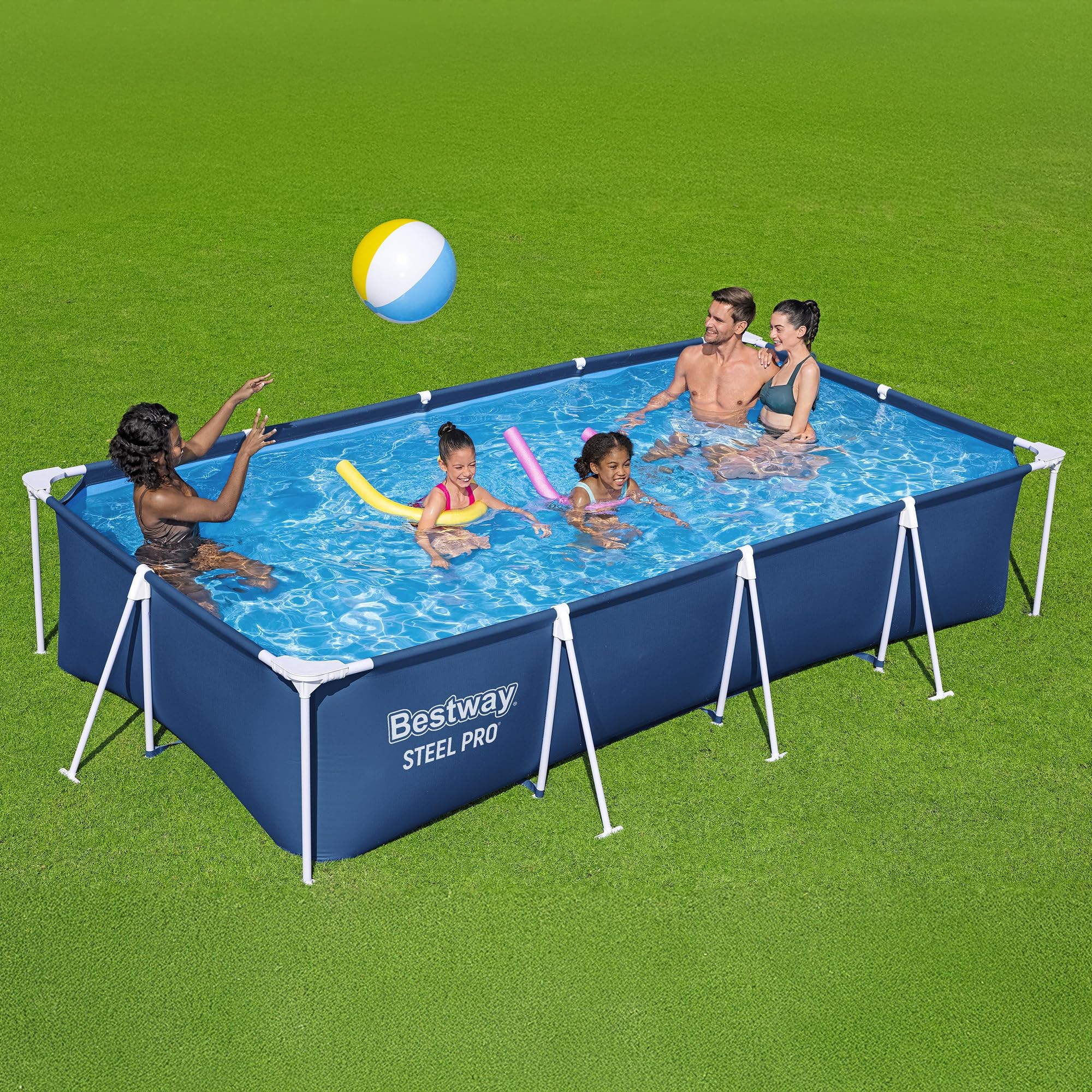 Bestway family enjoying the pool illustrating recreation benefit