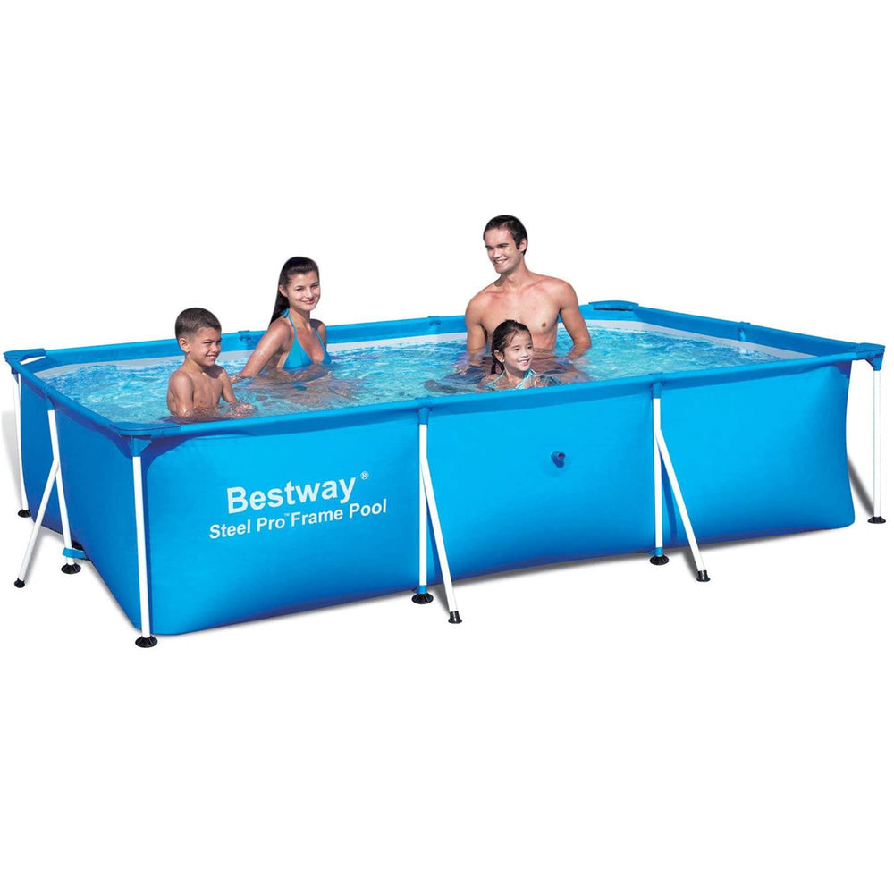 Bestway pool in use in backyard showing family-friendly cooling space