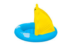 Bestway cushioned inflatable floor close-up offering comfy splash seat