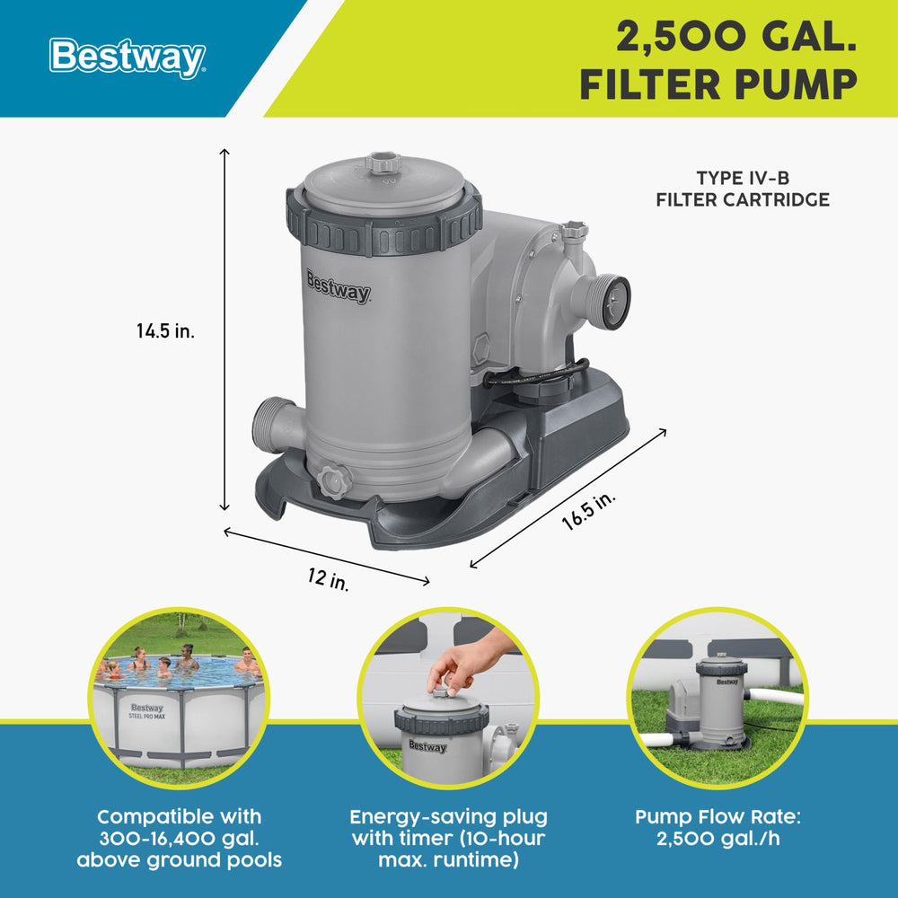 Bestway top view highlighting the programmable timer and easy controls