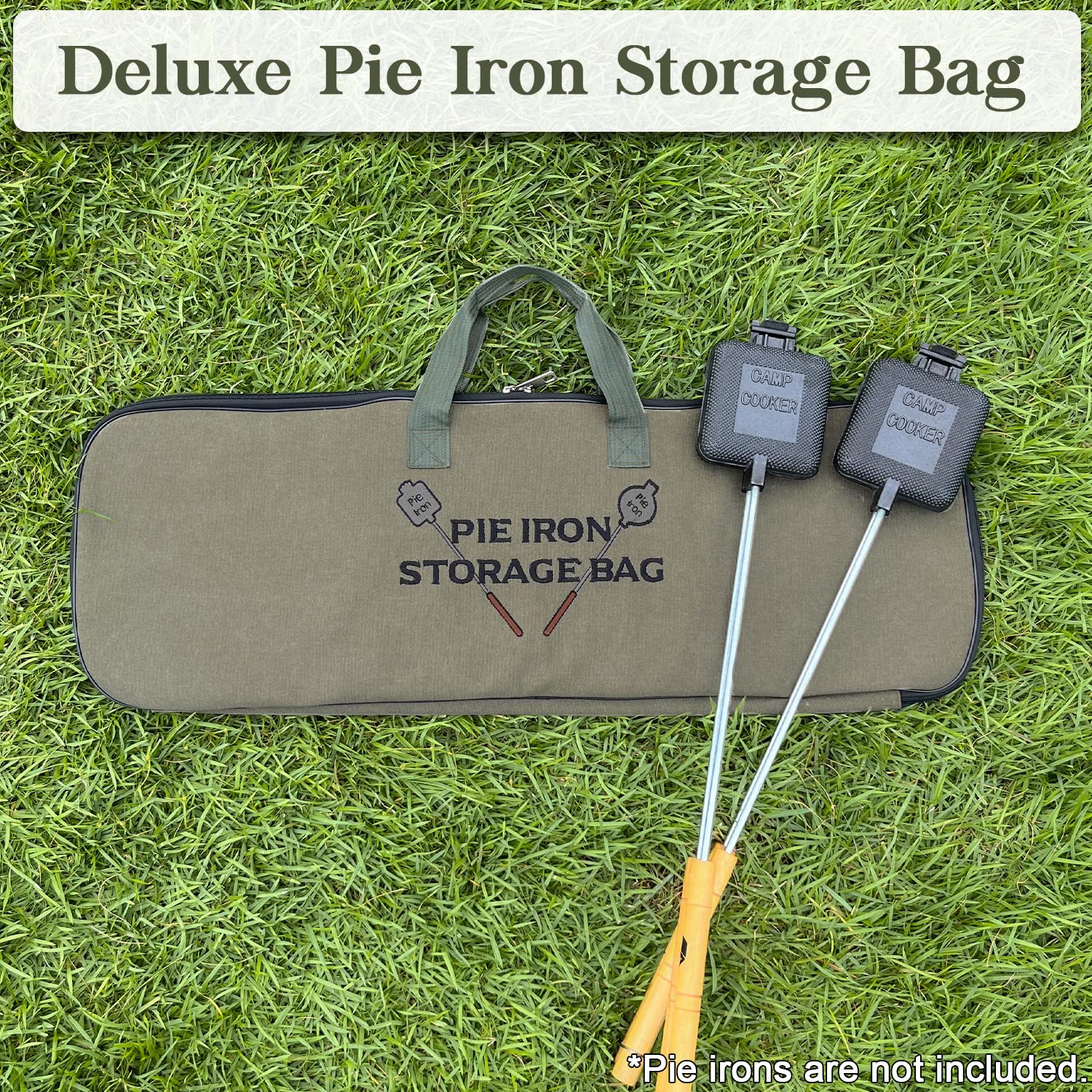 BESZONE bag holding marshmallow sticks and pie irons for neat campsite packing