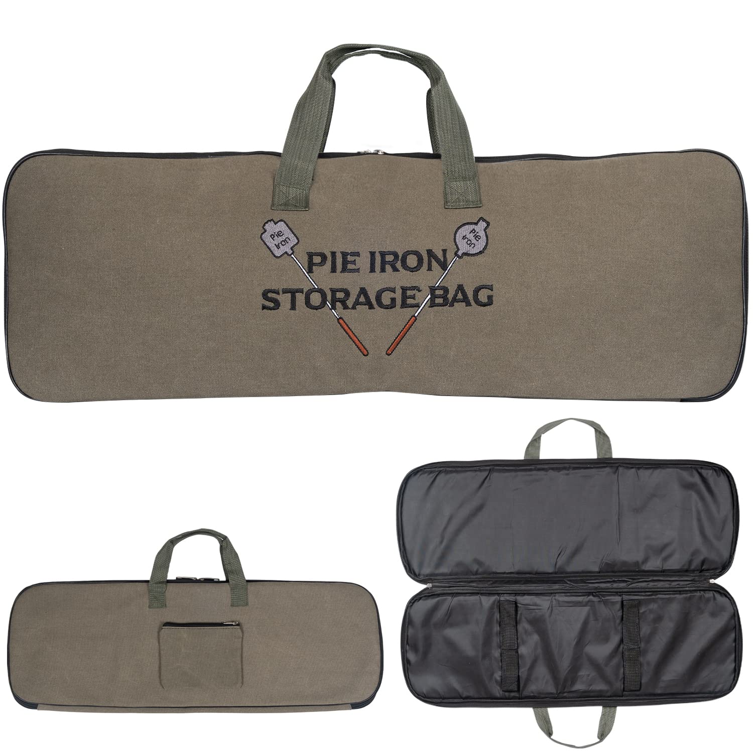 BESZONE front view of canvas pie iron bag showing durable build and protection