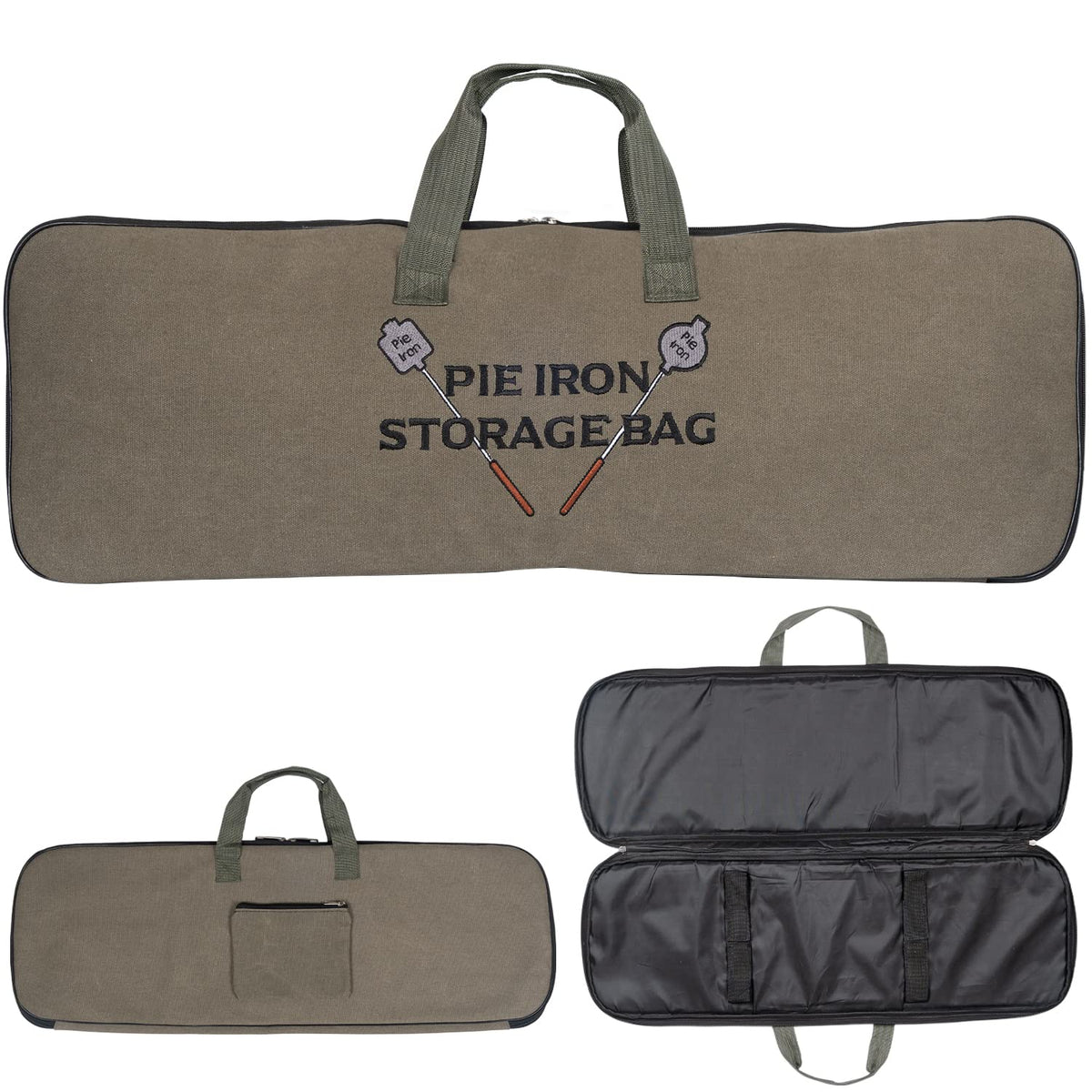 BESZONE front view of canvas pie iron bag showing durable build and protection