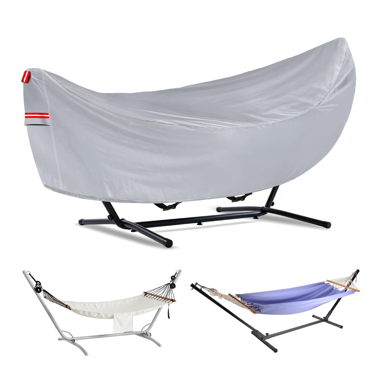 BETERNY front view showing full cover protecting hammock stand and bedding