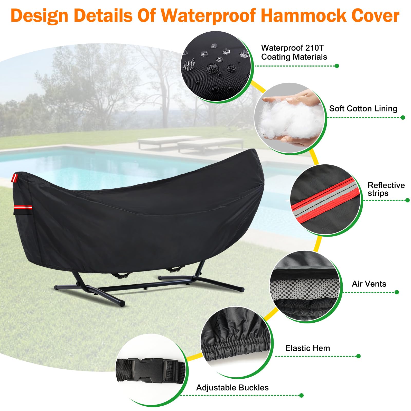BETERNY windproof strap and elastic hem securing cover in wind