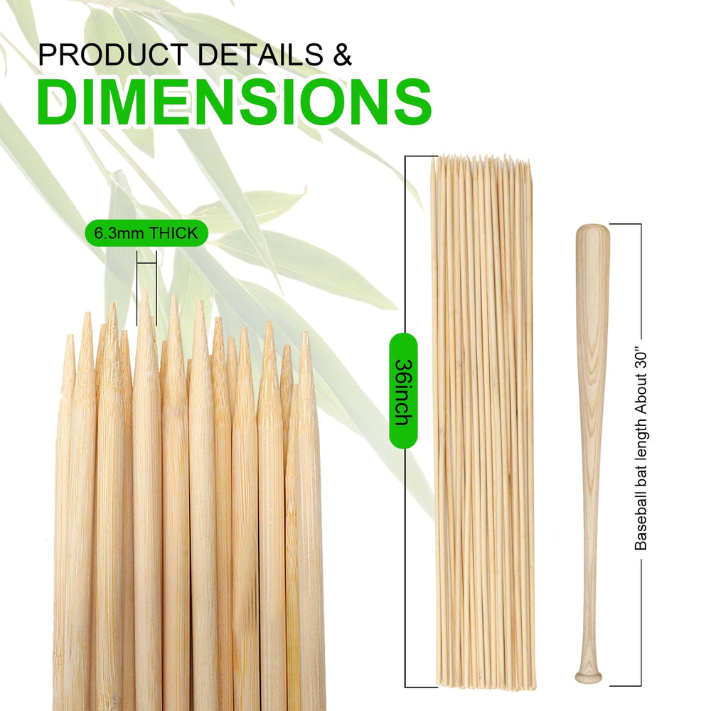 Betesine bamboo close-up showing grain and tip for secure roasting