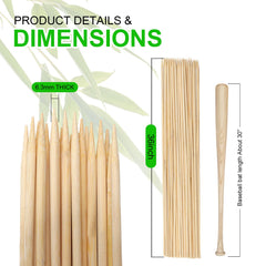 Betesine bamboo close-up showing grain and tip for secure roasting