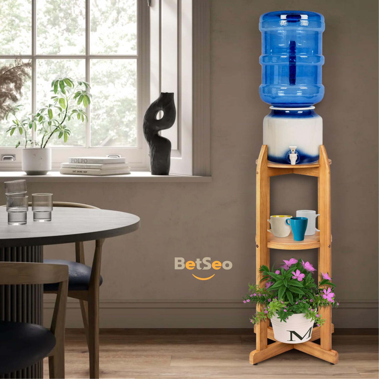 BETSEO shelf edge and included hardware visible for quick assembly benefit